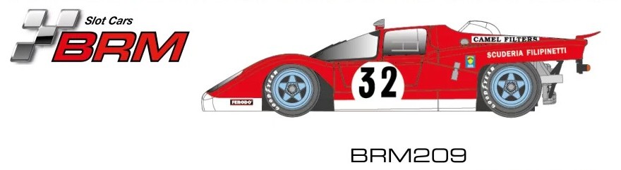 BRM209 F512M #32 – SCUDERIA FILIPINETTI – 1000km SPA 1971 – Drivers: Gagliardi / Manfredini New aluminum racing chassis
